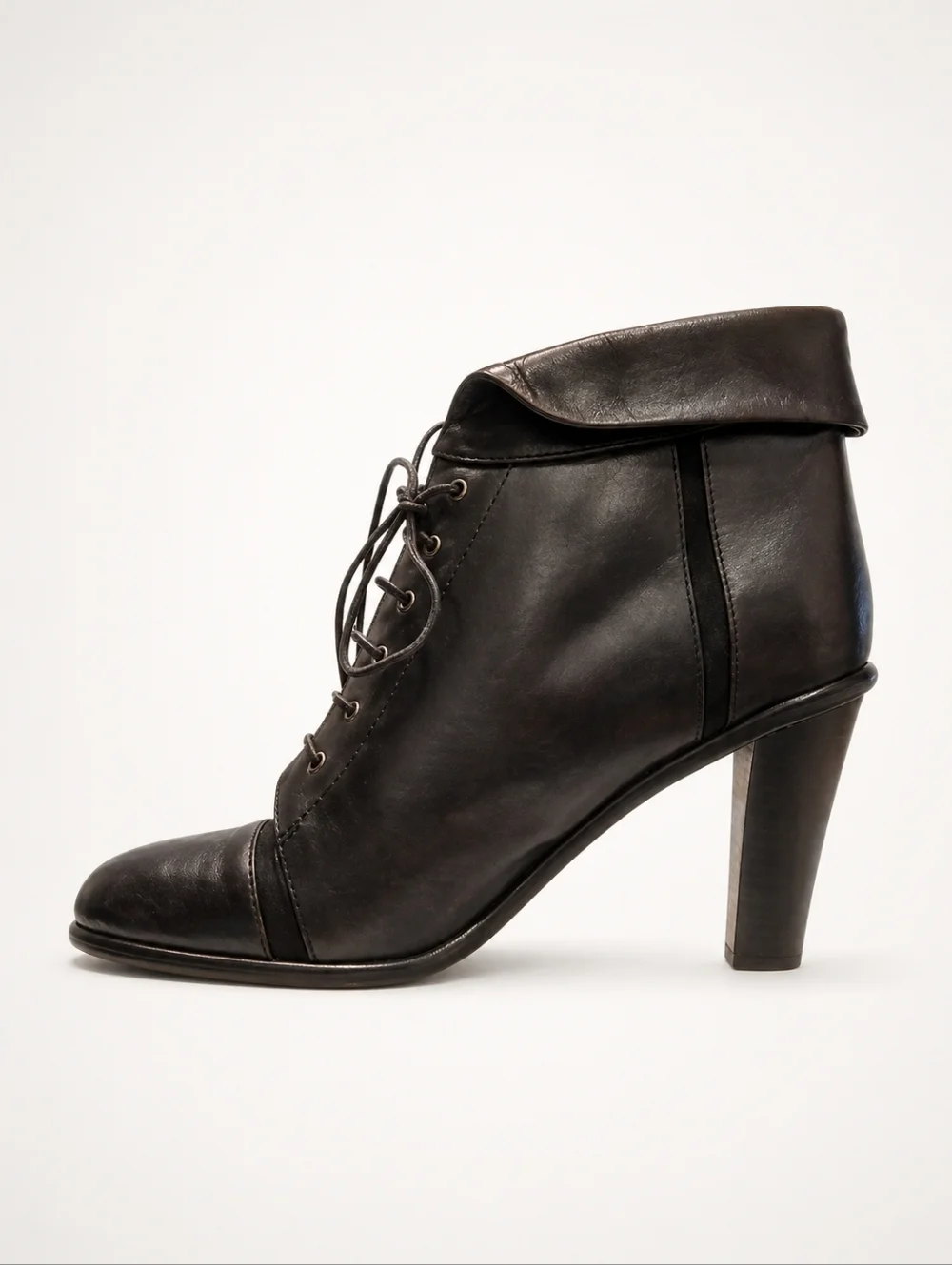 JIL SANDER | Black Leather Lace-Up Ankle Boots EU 36.5 / US 6.5